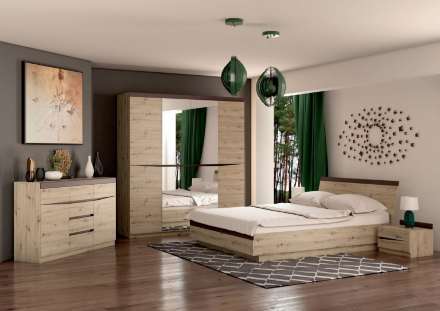 Шкаф 3-х дверный ШР-3 (без зеркал) Тиана, Дуб Бонифаций/Вольфрам  